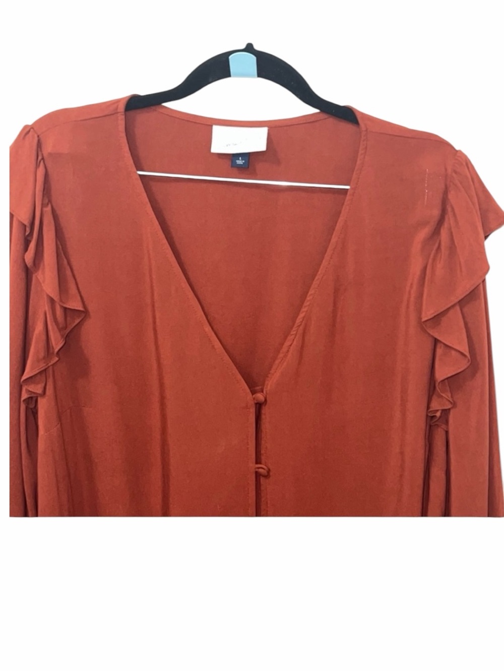 Rust colored button down shirt size Large - Picture 4 of 5